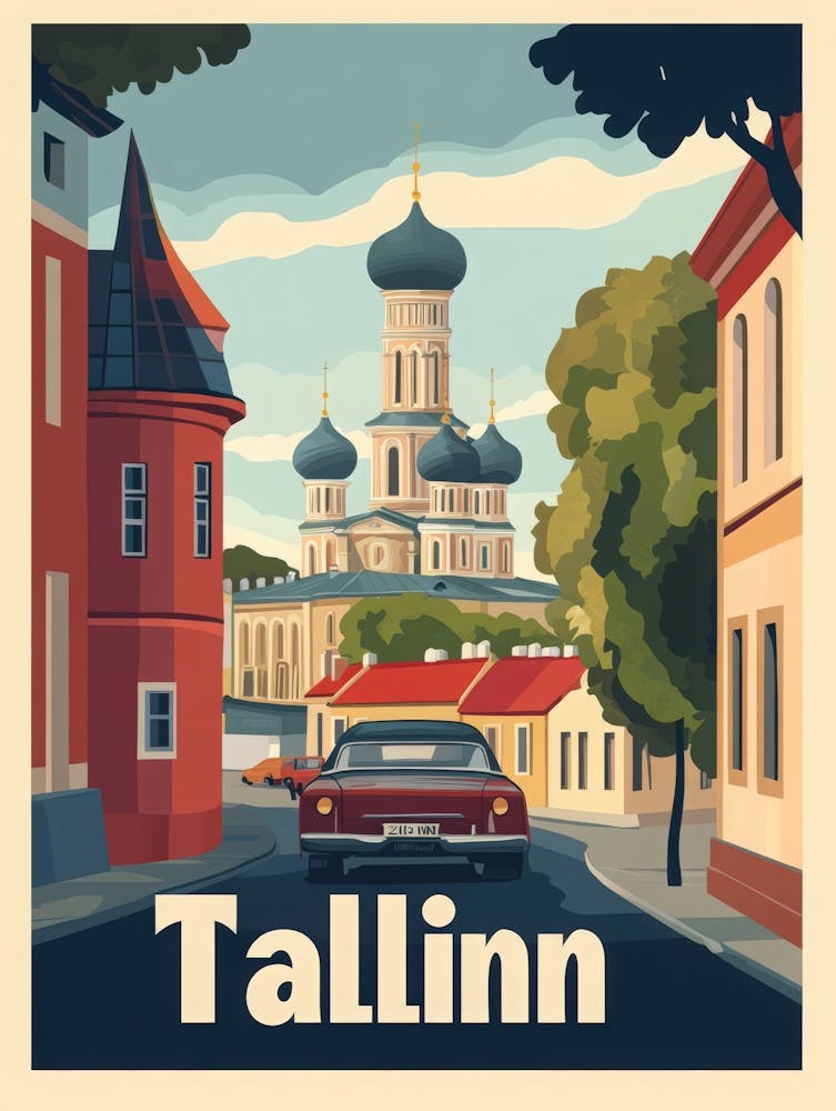 Aihrgdesign A Vintage Travel Poster Of Tallinn 1