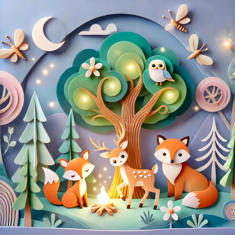 A Heartwarming Childrens Illustration In Dreamy Paper Cut Outs Style
