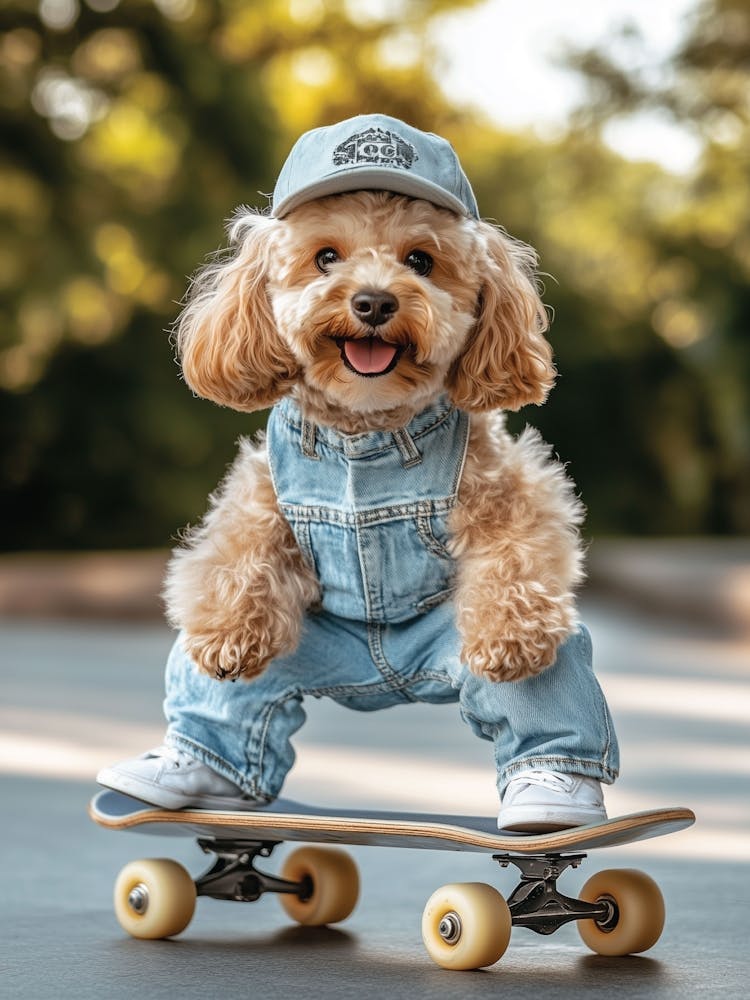 Skateboarding Cavapoo