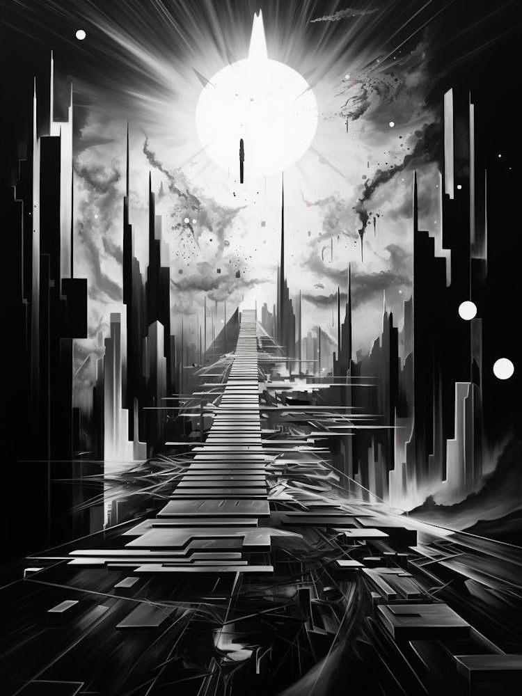 Enlightenment Abstract Black And White 2