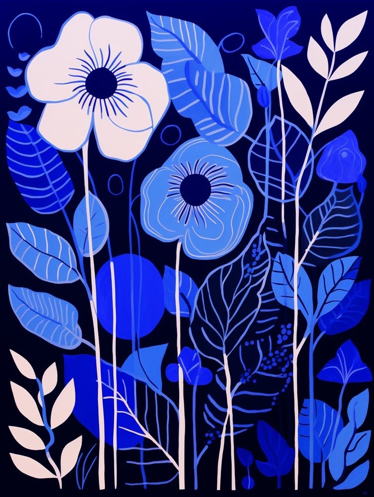 Blue Flower Illustration Moonflower 3