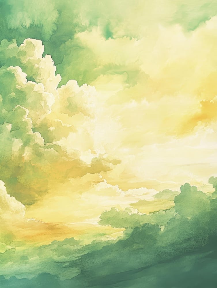 Watercolor Of Clouds