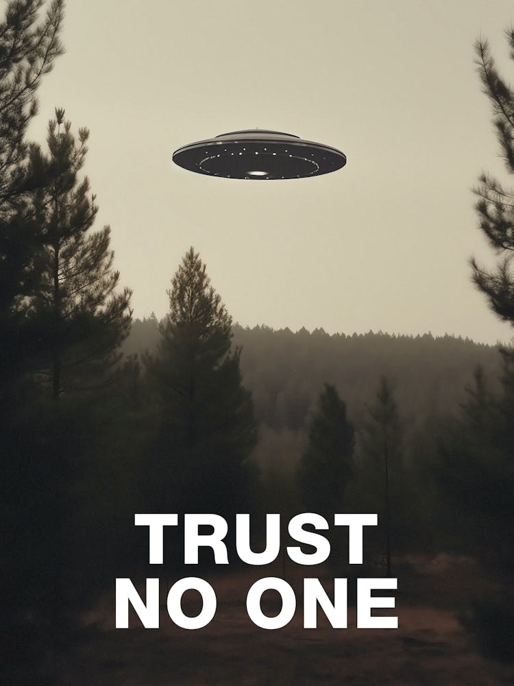 Trust No One/The X-Files poster, S01E24 1994 — sci-fi poster, movie art, I want to believe poster, space print