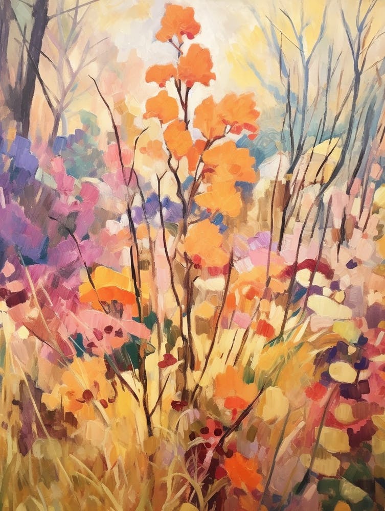 Autumn Gardens Painting University Of British Columbia Botanic Gardens Canada