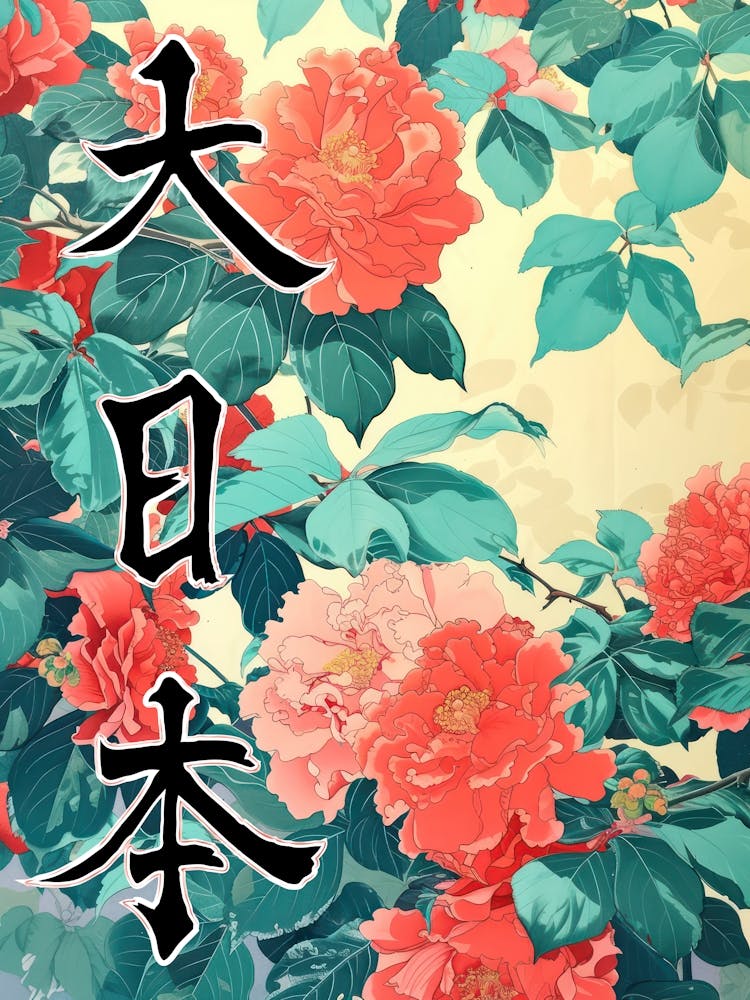 Hokusai Great Japan Poster Japanese Floral  25