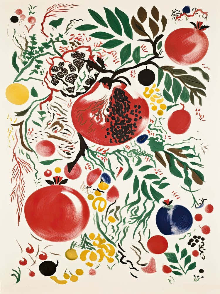 Pomegranate Fruit Drawing 4