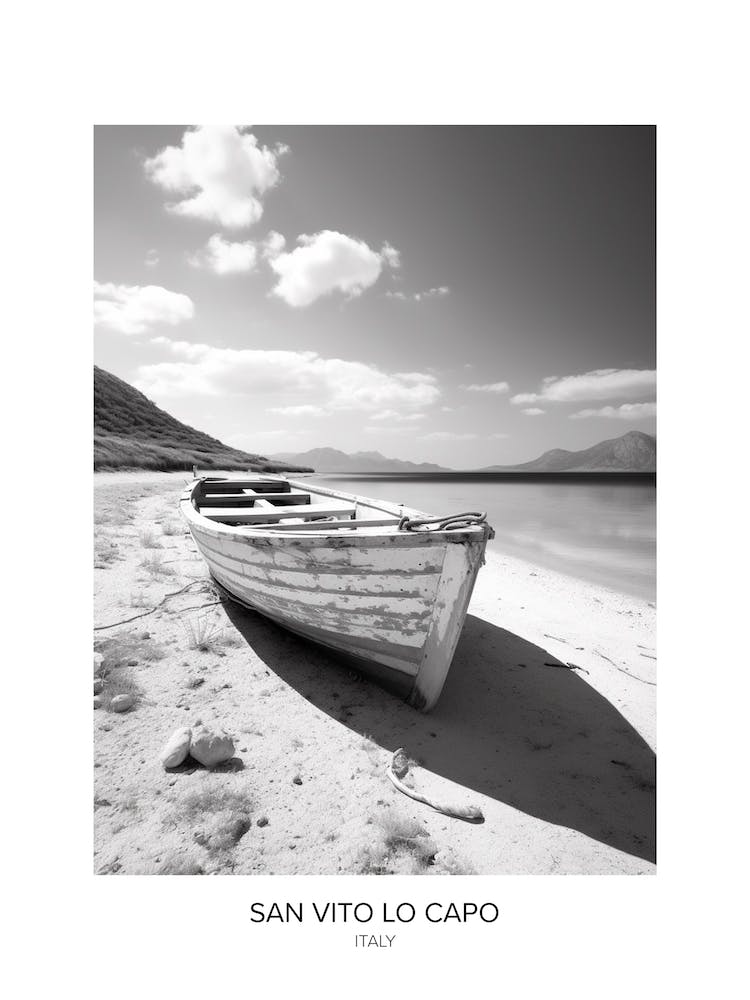 Poster Of San Vito Lo Capo, Italy, Black And White Photo 4