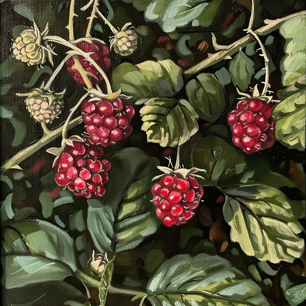 Raspberries Fairycore Painting 4