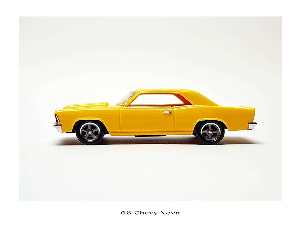 Toy Car 68 Chevy Nova Yellow Poster