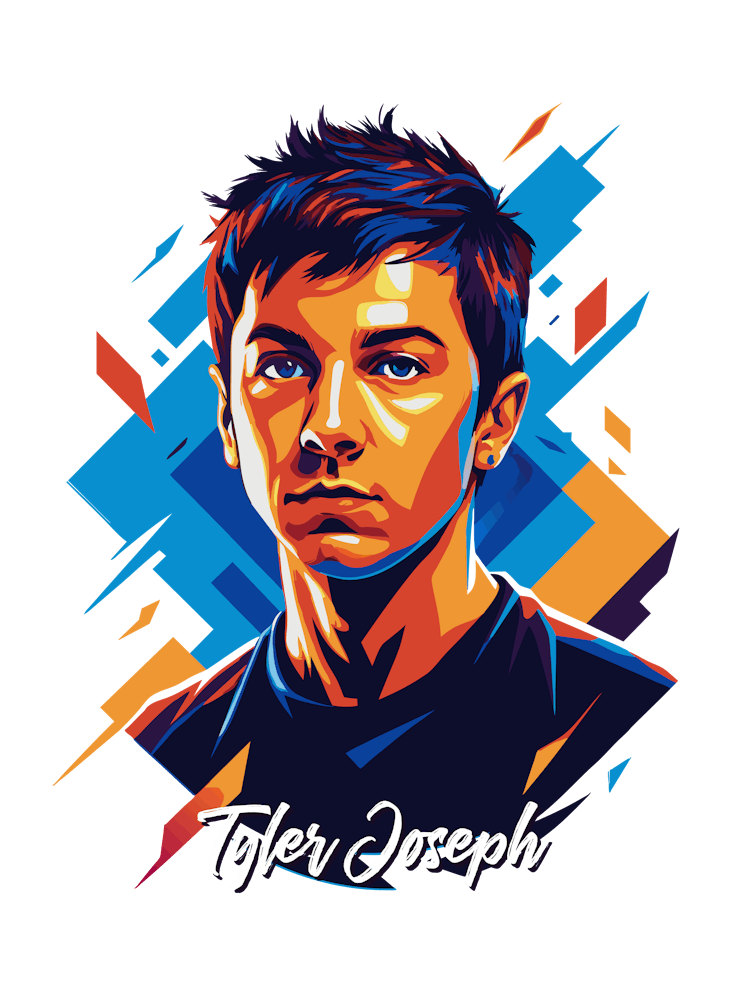 Tyler Joseph, Twenty One Pilots 03 Portrait Music Icon WPAP Pop Art Style