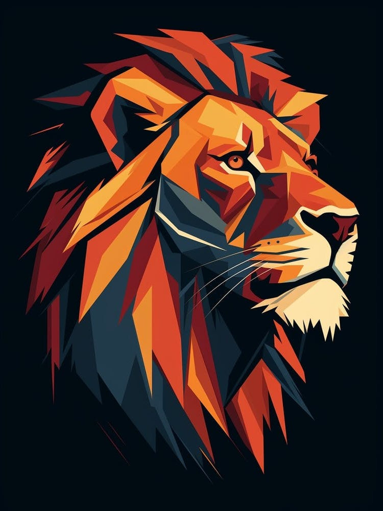 Lion Abstract Pop Art 10