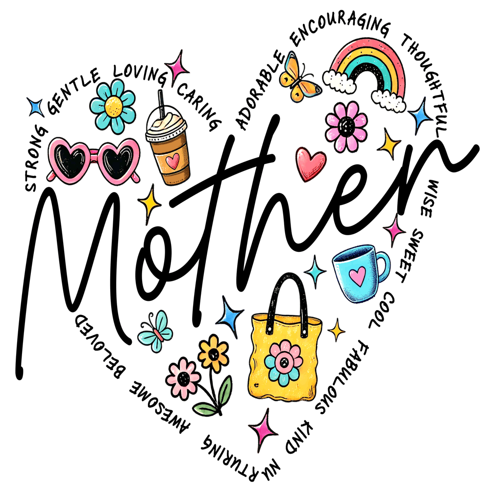 Retro Mothers Day Mama Heart Mom