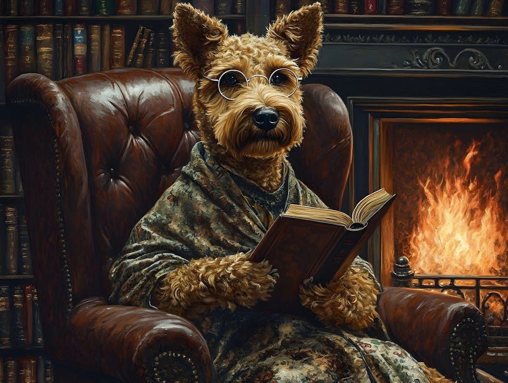 Classy Airedale At The Bar 6