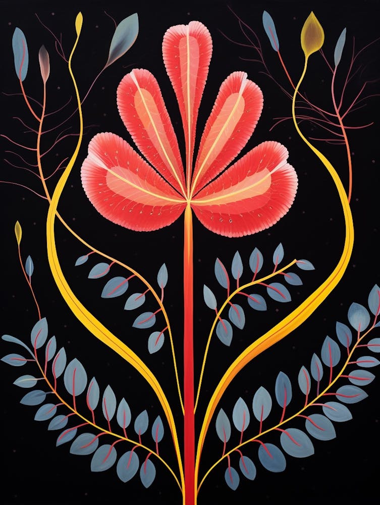Kangaroo Paw 4 Hilma Af Klint Inspired Flower Illustration