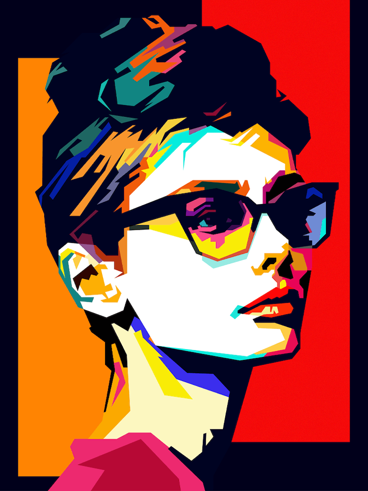 Audrey Hepburn Hollywood Movies Pop Art Wpap