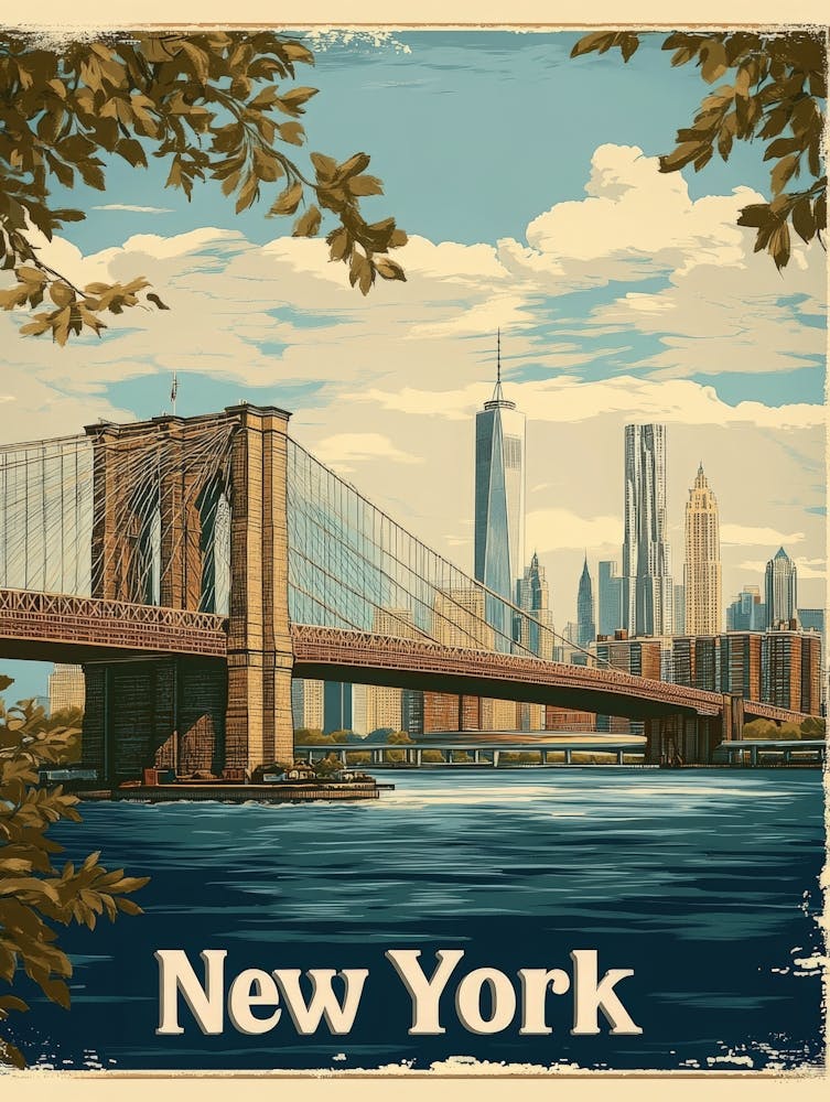 Aihrgdesign A Mid Century Modern Travel Poster For New York