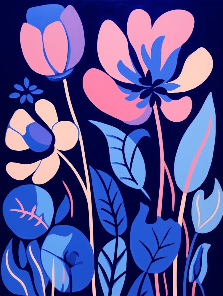 Blue Flower Illustration Tulip 4