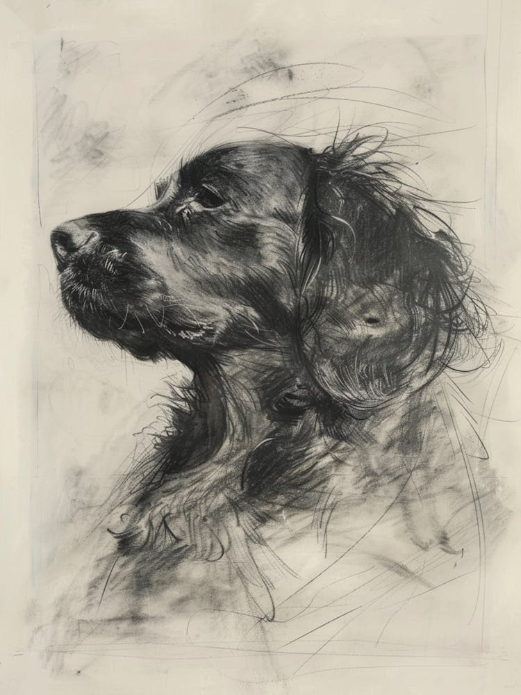 Clumber Spaniel Dog Charcoal Line 2