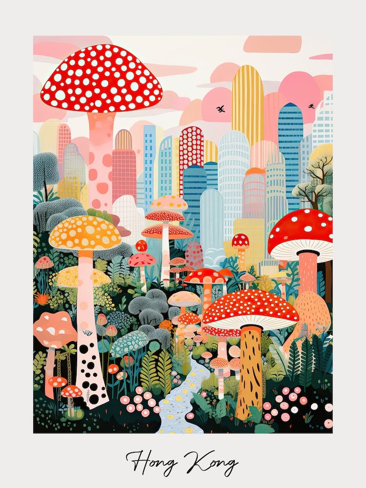 Poster Of Hong Kong, Illustration In The Style Of Pop Art 3