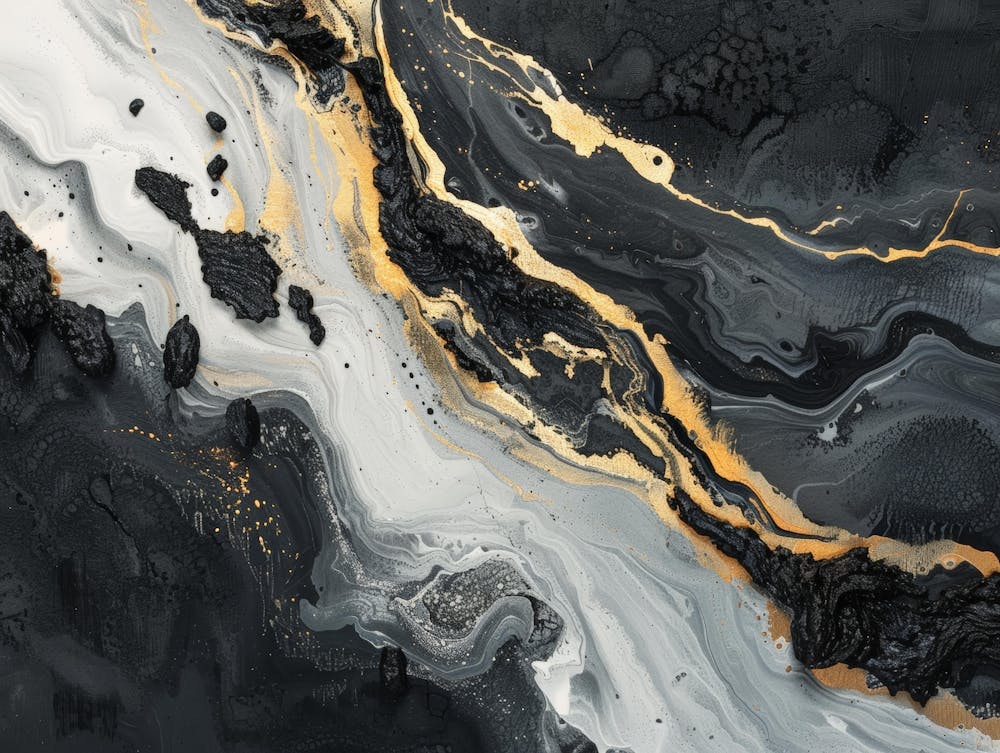 Abstract Black And Gold Painting 5