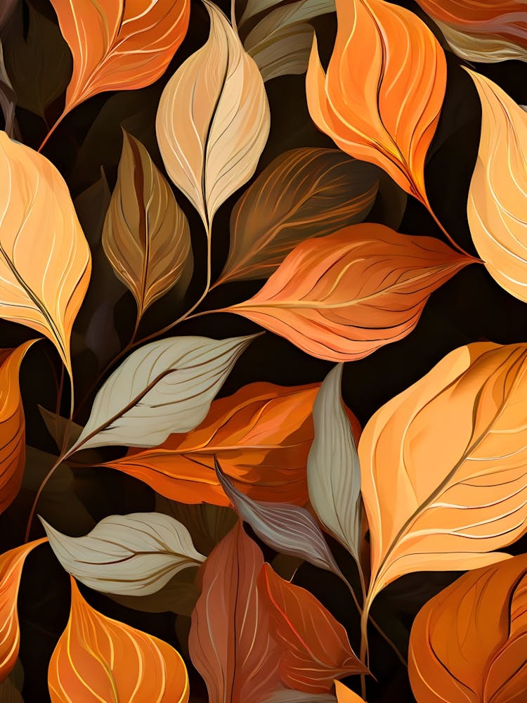 Autumn Leaves Seamless Pattern 21