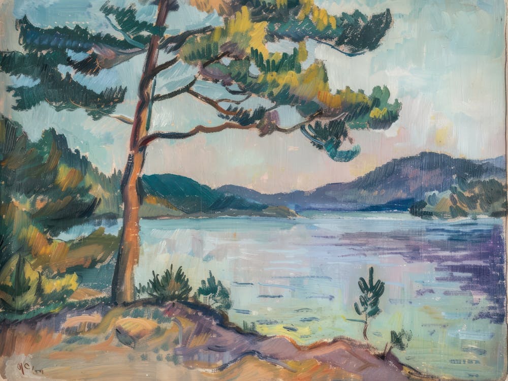 Seaside Colors Painting Inspired By Paul Cezanne