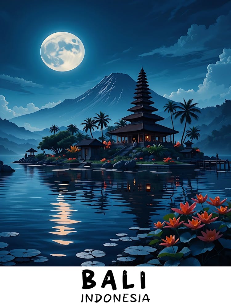 Bali Indonesien Vintage Reiseposter 2
