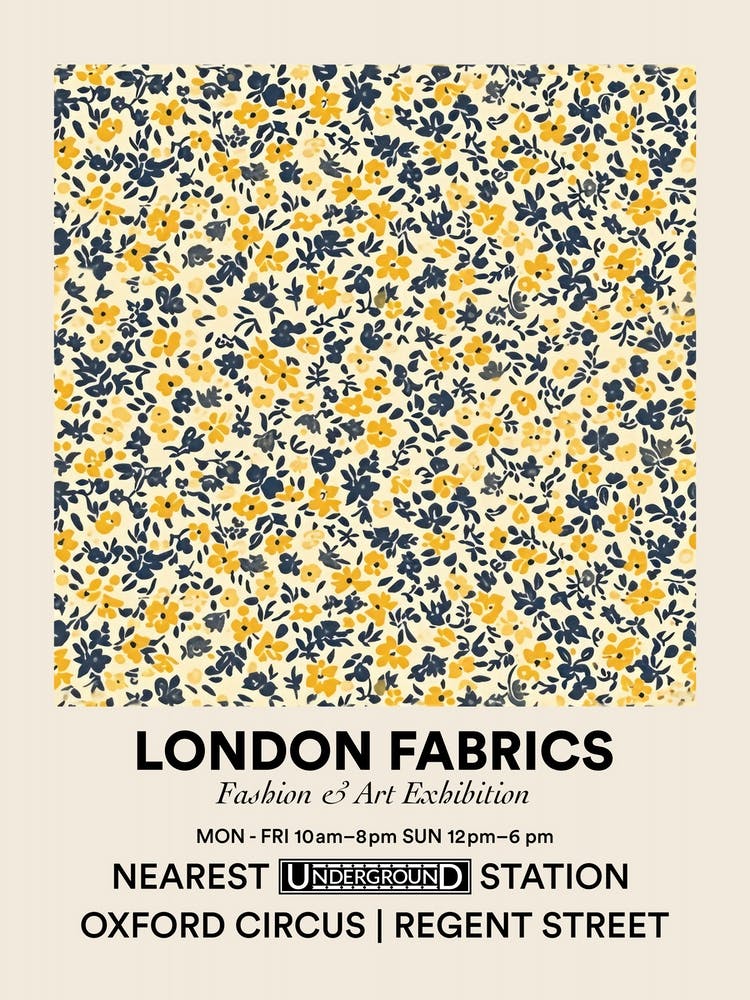 Poster Rose Mist London Fabrics Floral Pattern 1