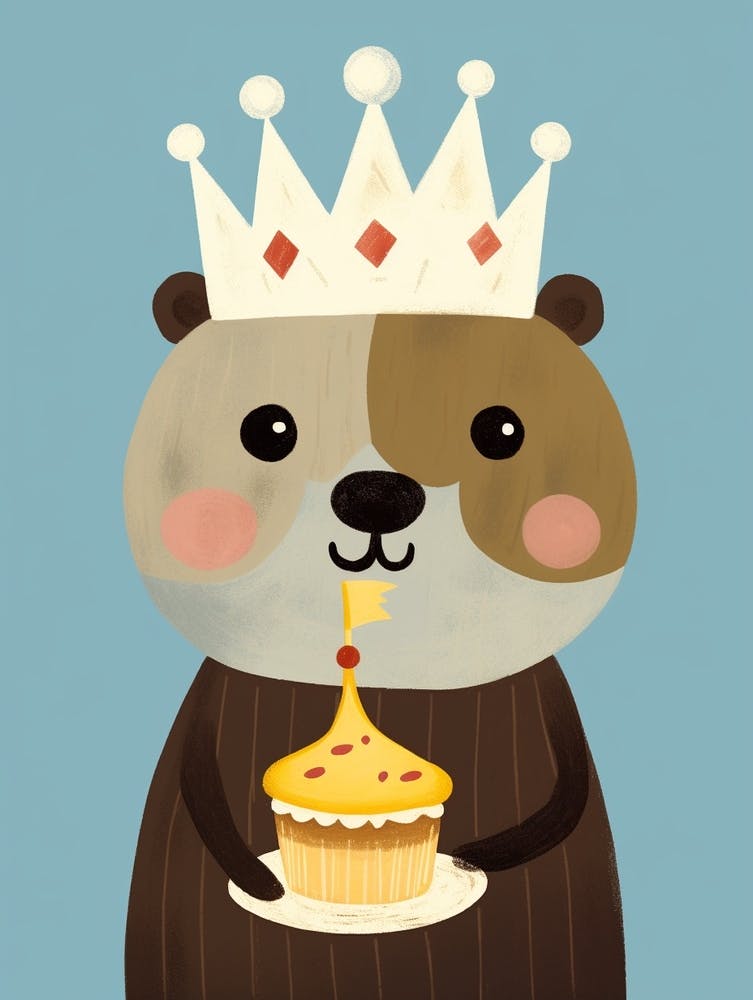 Little Sea Otter 2 Wearing A Crown