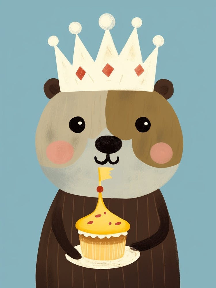 Little Sea Otter 2 Wearing A Crown