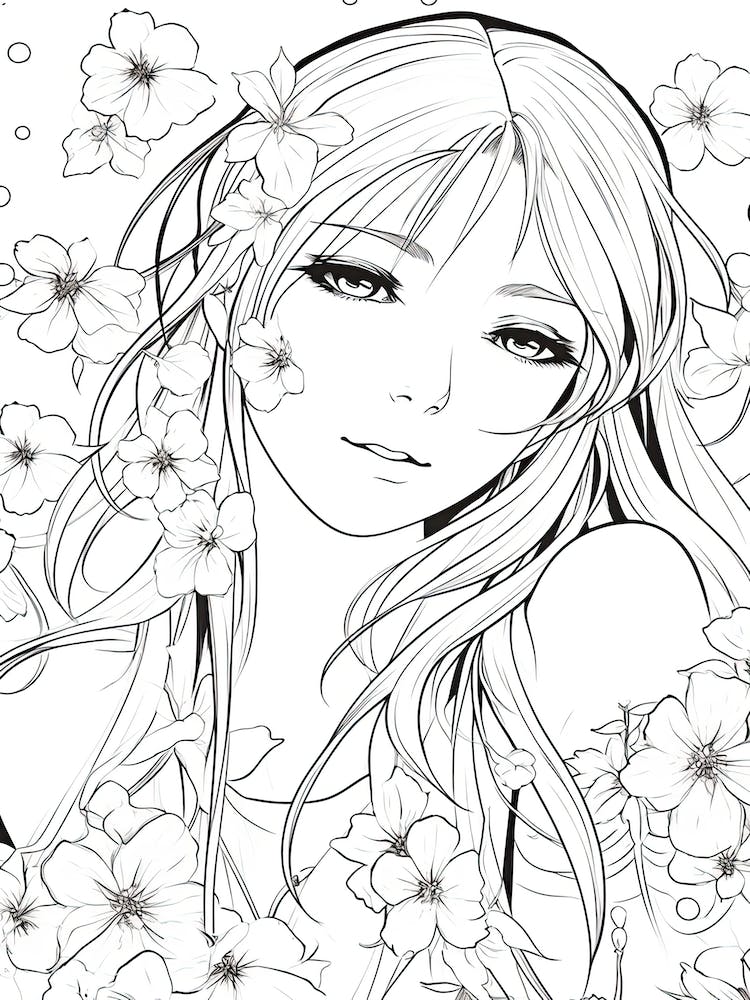 Bloom Body Girl Line Art 14