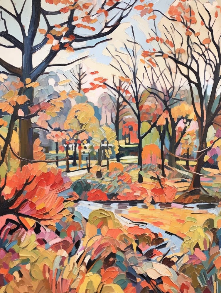 Autumn Gardens Painting Kew Gardens London 1