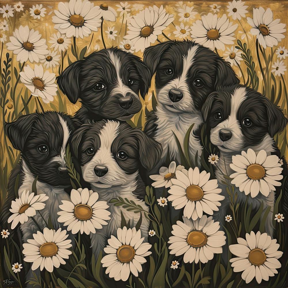 Puppies Fairycore Painting 1