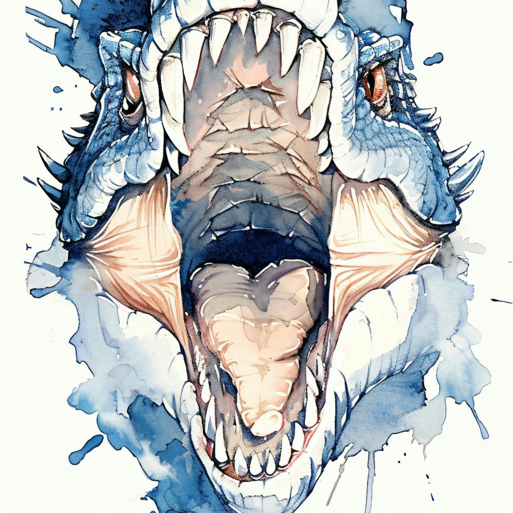 T-Rex Dinosaur Attack Open Mouth