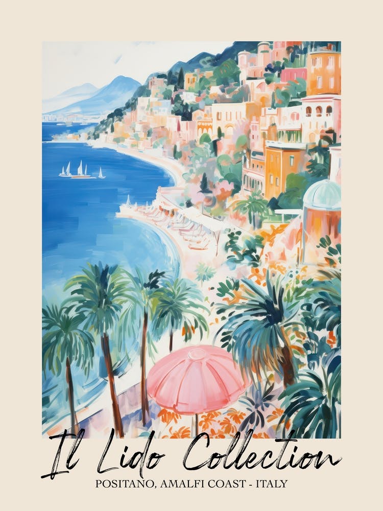 Positano, Amalfi Coast   Italy Il Lido Collection Beach Club Poster 7