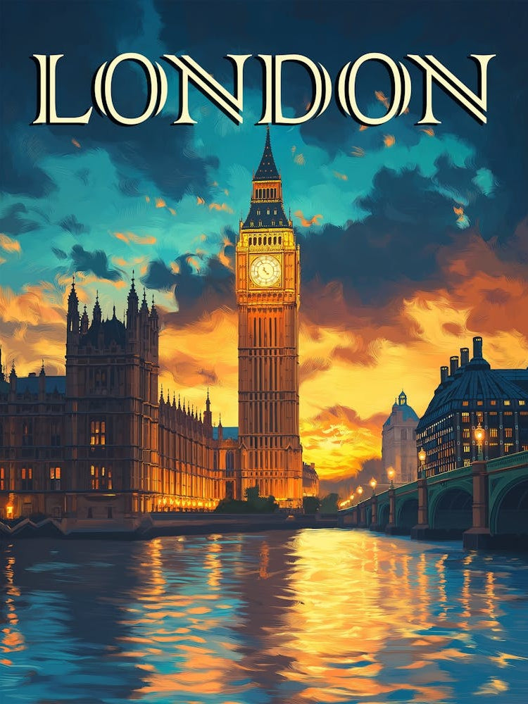 Big Ben, London Travel Poster