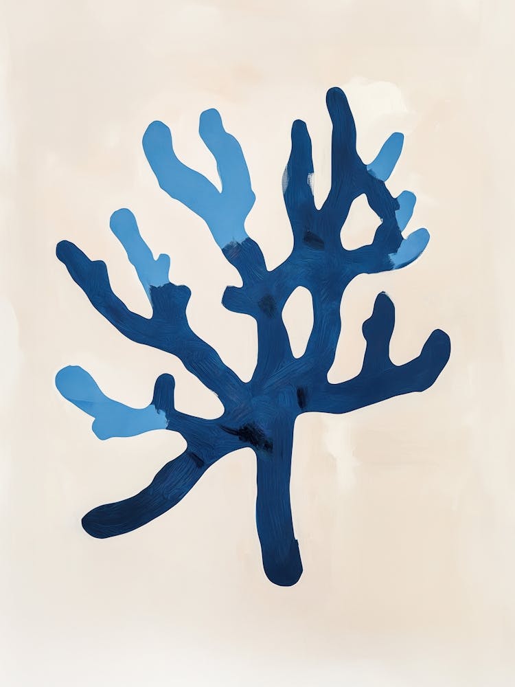 Abstract Minimalist Blue Coral