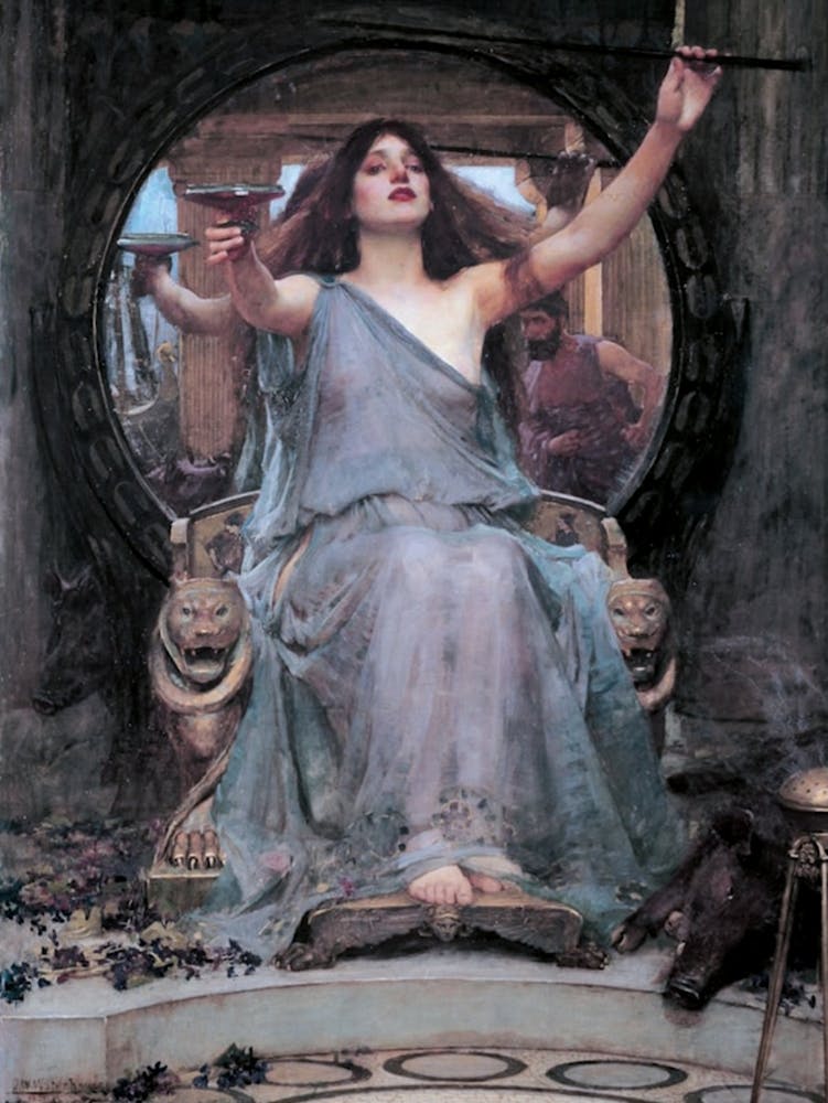 Circe Offering the Cup to Ulysses by John William Waterhouse - Remastered Fine Art HD Print for Mythological Pagan Witch Feature Gallery Wall Powerful
