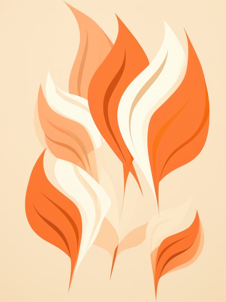 Orange And White Leaves