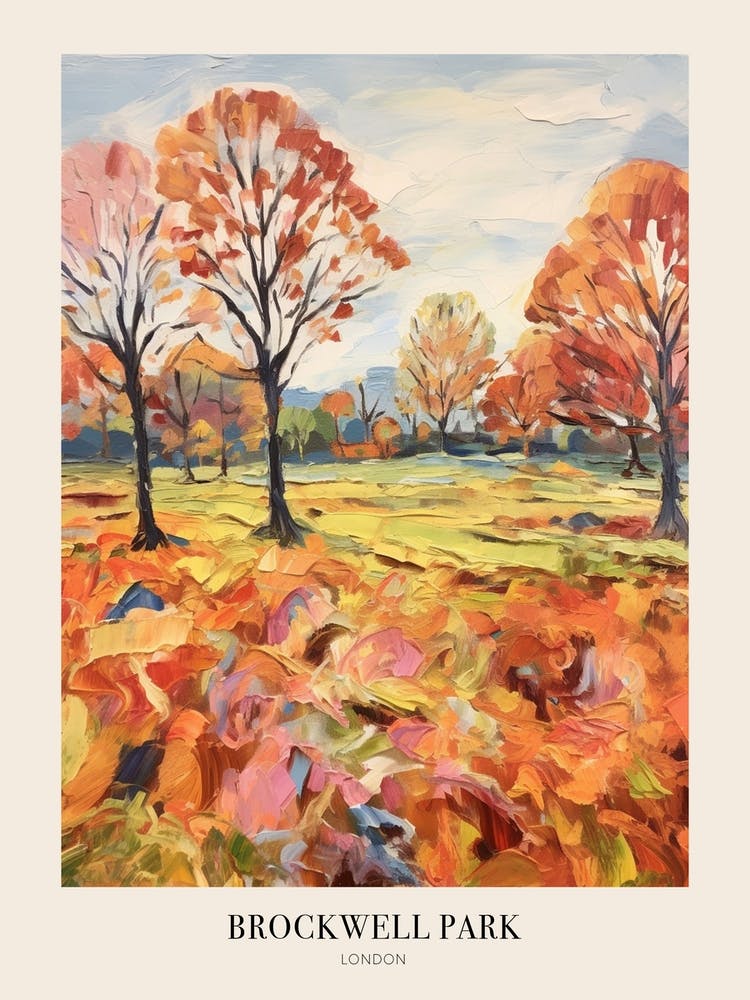 Autumn City Park Painting Brockwell Park London 2 Poster