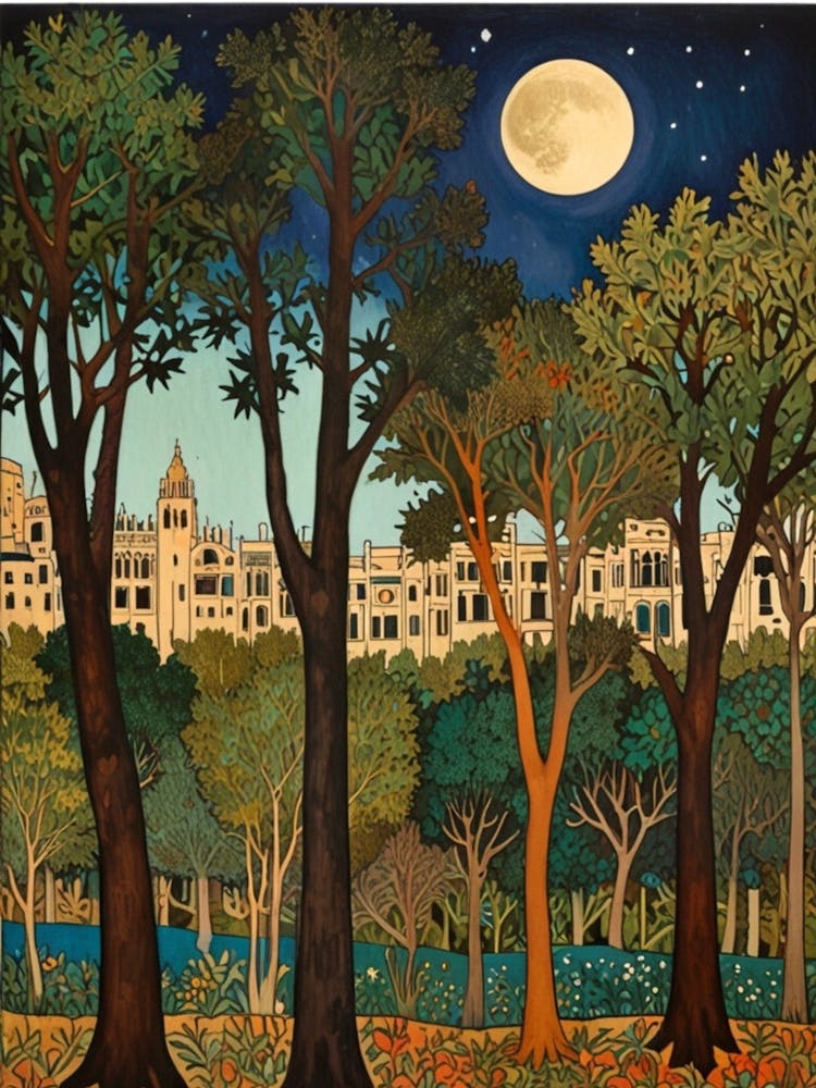 William Morris Moonlight In The Park 5