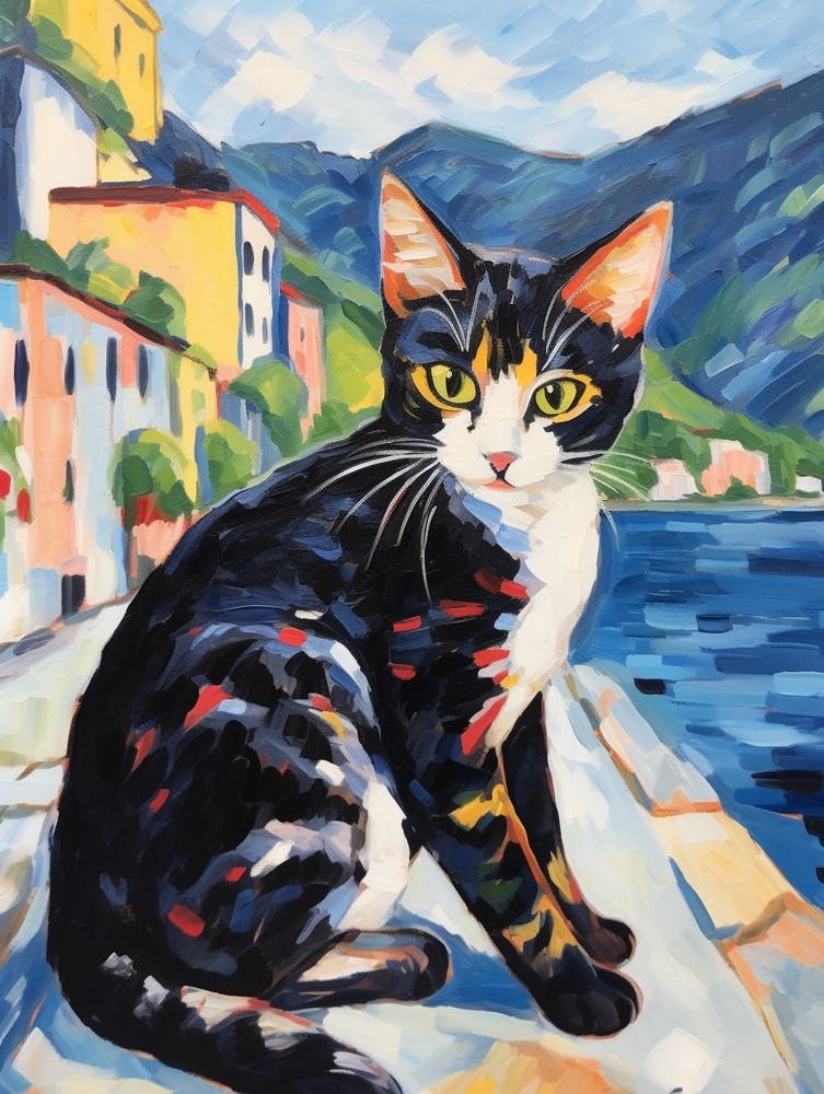 Painting Of A Cat In Kotor Montenegro