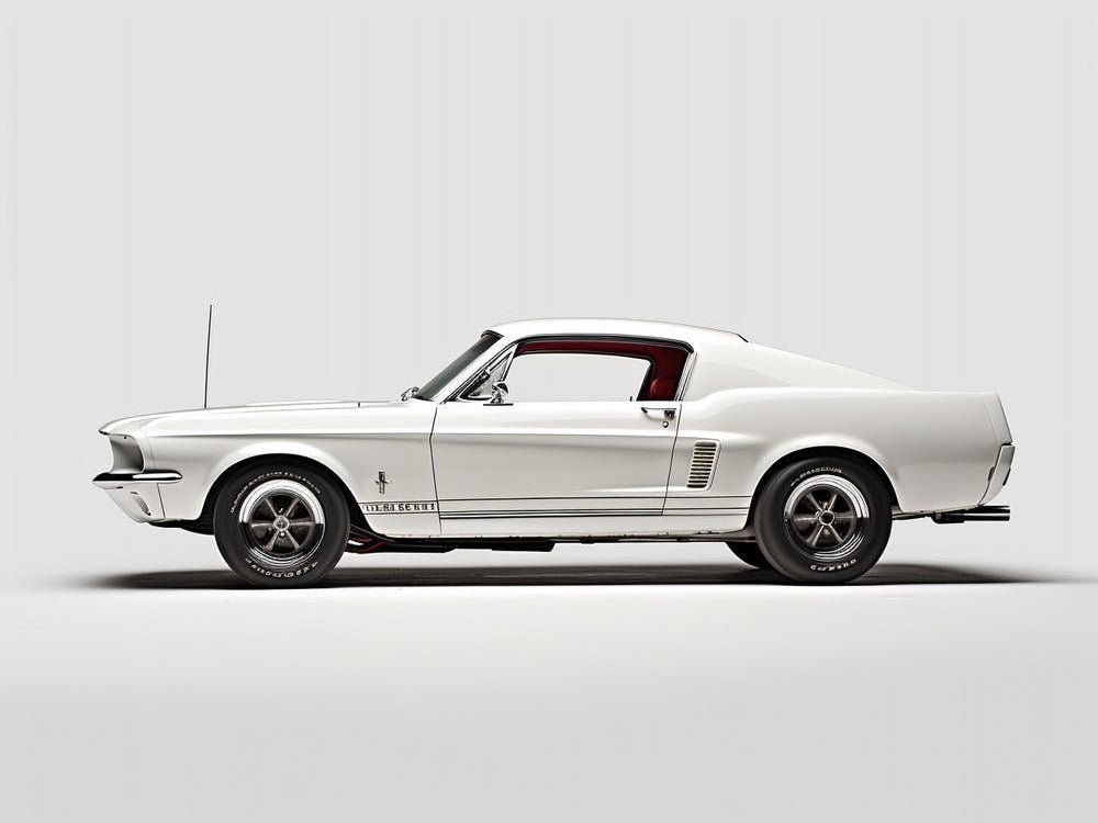 Toy Car 67 Ford Mustang Coupe White