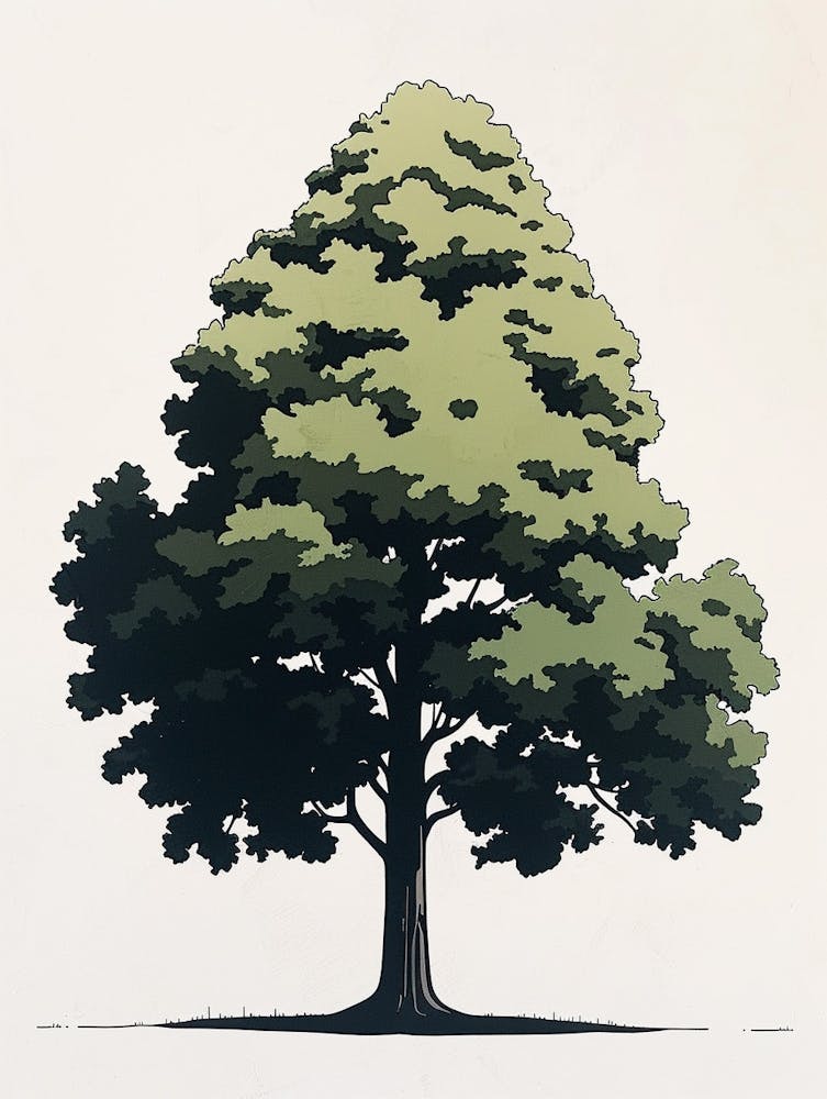 Sequoia Tree Pixel Illustration 1