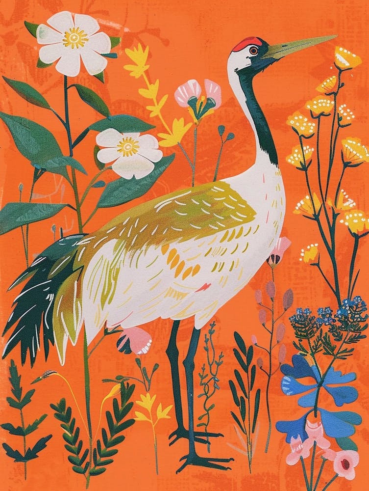 Spring Birds Crane 4