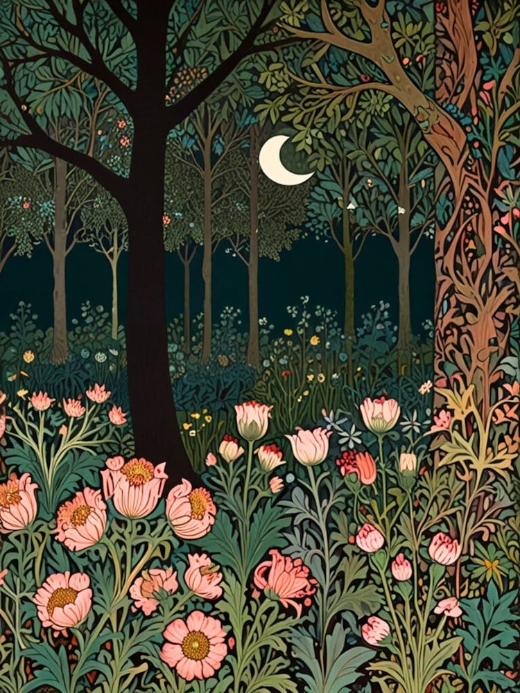 william morris Moon In The Forest 1