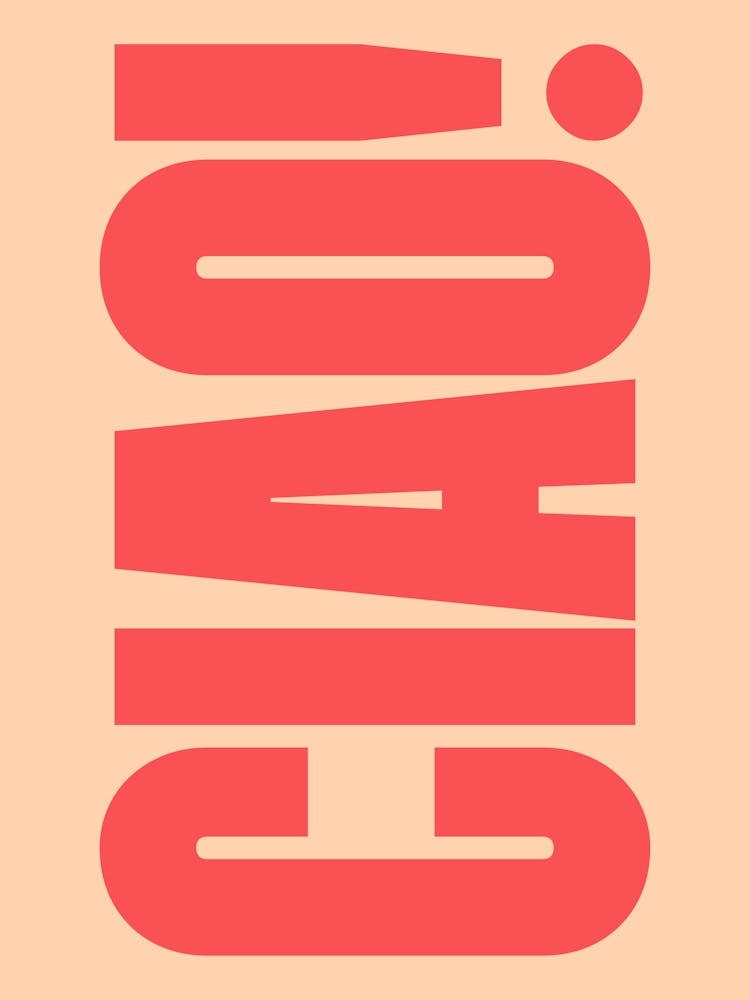 Ciao - Peach & Red Typography