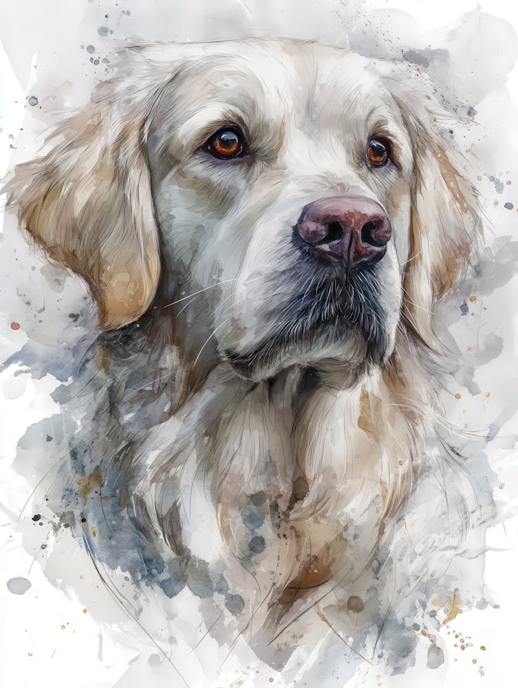 Aihrgdesign Peinture à l'aquarelle isolée de portraits de chiens Gol 322449d8 5a18 4728 A3e3 9a3f356bb22e 2