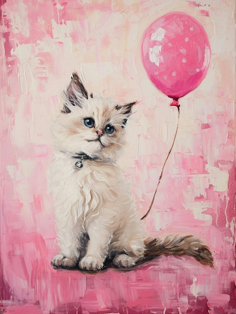 Cute Cat 3 With Balloon