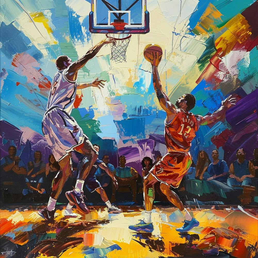 Basketball Players In Action